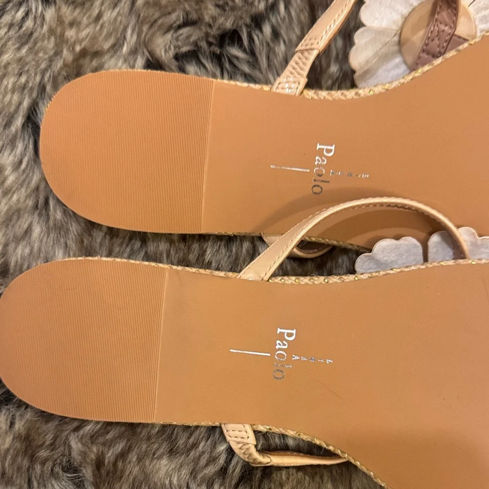 Paolo Tan Floral Thong Sandals - Picture 5 of 6